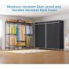 imageVIPEK V5C SE Covered Clothes Rack Heavy Duty Garment Rack with Cover and Adjustable Shelves Freestanding Portable Closet Wardrobe Closet Racks Black Clothing Rack with Black Upgarded Polyester CoverBlack Rack with Black Cover