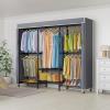 imageVIPEK V5C SE Covered Clothes Rack Heavy Duty Garment Rack with Cover and Adjustable Shelves Freestanding Portable Closet Wardrobe Closet Racks Black Clothing Rack with Black Upgarded Polyester CoverBlack Rack with Grey Cover