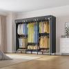 imageVIPEK V5C SE Covered Clothes Rack Heavy Duty Garment Rack with Cover and Adjustable Shelves Freestanding Portable Closet Wardrobe Closet Racks Black Clothing Rack with Black Upgarded Polyester CoverBlack Rack with Black Polyester Cover