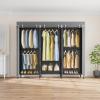 imageVIPEK V5C SE Covered Clothes Rack Heavy Duty Garment Rack with Cover and Adjustable Shelves Freestanding Portable Closet Wardrobe Closet Racks Black Clothing Rack with Black Upgarded Polyester CoverBlack Rack With Grey Polyester Cover