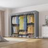 imageVIPEK V5C SE Covered Clothes Rack Heavy Duty Garment Rack with Cover and Adjustable Shelves Freestanding Portable Closet Wardrobe Closet Racks Black Clothing Rack with Black Upgarded Polyester CoverBlack Rack With Grey Polyester Cover