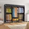 imageVIPEK V5C SE Covered Clothes Rack Heavy Duty Garment Rack with Cover and Adjustable Shelves Freestanding Portable Closet Wardrobe Closet Racks Black Clothing Rack with Black Upgarded Polyester CoverBlack Rack with Black Cover