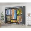 imageVIPEK V5C SE Covered Clothes Rack Heavy Duty Garment Rack with Cover and Adjustable Shelves Freestanding Portable Closet Wardrobe Closet Racks Black Clothing Rack with Black Upgarded Polyester CoverBlack Rack With Grey Polyester Cover