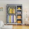 imageVIPEK V7 Garment Rack for Hanging Clothes Heavy Duty Clothes Rack with Shelves Portable Closet Racks Metal Clothing Racks 5 Tiers Freestanding Closet Wardrobe System Max Load 670lbs BlackWhite Rack with Grey Upgraded Cover