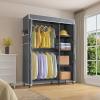 imageVIPEK V7 Garment Rack for Hanging Clothes Heavy Duty Clothes Rack with Shelves Portable Closet Racks Metal Clothing Racks 5 Tiers Freestanding Closet Wardrobe System Max Load 670lbs BlackBlack Rack with Grey Upgraded Cover