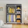 imageVIPEK V7 Garment Rack for Hanging Clothes Heavy Duty Clothes Rack with Shelves Portable Closet Racks Metal Clothing Racks 5 Tiers Freestanding Closet Wardrobe System Max Load 670lbs BlackWhite Rack with Black Upgraded Cover