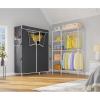 imageVIPEK V7 Garment Rack for Hanging Clothes Heavy Duty Clothes Rack with Shelves Portable Closet Racks Metal Clothing Racks 5 Tiers Freestanding Closet Wardrobe System Max Load 670lbs BlackWhite Rack with Black Upgraded Cover