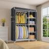 imageVIPEK V7 Garment Rack for Hanging Clothes Heavy Duty Clothes Rack with Shelves Portable Closet Racks Metal Clothing Racks 5 Tiers Freestanding Closet Wardrobe System Max Load 670lbs BlackWhite Rack with Black Upgraded Cover