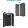 imageVIPEK V7 Garment Rack for Hanging Clothes Heavy Duty Clothes Rack with Shelves Portable Closet Racks Metal Clothing Racks 5 Tiers Freestanding Closet Wardrobe System Max Load 670lbs BlackWhite Rack with Black Upgraded Cover