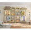 imageVIPEK V7 Garment Rack for Hanging Clothes Heavy Duty Clothes Rack with Shelves Portable Closet Racks Metal Clothing Racks 5 Tiers Freestanding Closet Wardrobe System Max Load 670lbs BlackGold