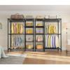 imageVIPEK V7 Garment Rack for Hanging Clothes Heavy Duty Clothes Rack with Shelves Portable Closet Racks Metal Clothing Racks 5 Tiers Freestanding Closet Wardrobe System Max Load 670lbs BlackBlack