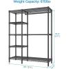 imageVIPEK V7 Garment Rack for Hanging Clothes Heavy Duty Clothes Rack with Shelves Portable Closet Racks Metal Clothing Racks 5 Tiers Freestanding Closet Wardrobe System Max Load 670lbs BlackBlack