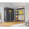 imageVIPEK V7 Garment Rack for Hanging Clothes Heavy Duty Clothes Rack with Shelves Portable Closet Racks Metal Clothing Racks 5 Tiers Freestanding Closet Wardrobe System Max Load 670lbs BlackBlack Rack with Black Upgraded Cover