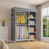 imageVIPEK V7 Garment Rack for Hanging Clothes Heavy Duty Clothes Rack with Shelves Portable Closet Racks Metal Clothing Racks 5 Tiers Freestanding Closet Wardrobe System Max Load 670lbs BlackWhite Rack with Grey Upgraded Cover