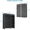 imageVIPEK V7 Garment Rack for Hanging Clothes Heavy Duty Clothes Rack with Shelves Portable Closet Racks Metal Clothing Racks 5 Tiers Freestanding Closet Wardrobe System Max Load 670lbs BlackBlack Rack with Black Upgraded Cover