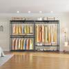imageVIPEK X1 Expandable Clothes Rack Heavy Duty Adjustable from 2 to 35quot with Adjustable Shelves and Hanger Rods Reachin ampamp Walkin Closets Metal Garment Racks Portable Closet BlackBlack