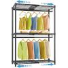 imageVIPEK X1 Expandable Clothes Rack Heavy Duty Adjustable from 2 to 35quot with Adjustable Shelves and Hanger Rods Reachin ampamp Walkin Closets Metal Garment Racks Portable Closet BlackBlack