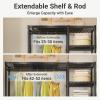 imageVIPEK X2 Expandable Reachin Closet Racks Adjustable from 33quot to 48quot Portable Open Walkin Closet Rack System with Flexible Shelves and Hanger Rods Clothing Rack for Hanging Clothes BlackBlack