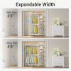 imageVIPEK X2 Expandable Reachin Closet Racks Adjustable from 33quot to 48quot Portable Open Walkin Closet Rack System with Flexible Shelves and Hanger Rods Clothing Rack for Hanging Clothes BlackWhite