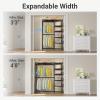 imageVIPEK X2 Expandable Reachin Closet Racks Adjustable from 33quot to 48quot Portable Open Walkin Closet Rack System with Flexible Shelves and Hanger Rods Clothing Rack for Hanging Clothes BlackBlack
