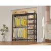 imageVIPEK X2 Expandable Reachin Closet Racks Adjustable from 33quot to 48quot Portable Open Walkin Closet Rack System with Flexible Shelves and Hanger Rods Clothing Rack for Hanging Clothes BlackBlack