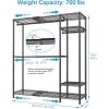 imageVIPEK X20 Expandable Metal Clothing Rack Adjustable from 33quot to 48quot Heavy Duty Garment Racks with Adjustable Shelves and Hanger Rods Portable Wardrobe Open Closet Rack System BlackBlack