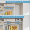 imageVIPEK X20 Expandable Metal Clothing Rack Adjustable from 33quot to 48quot Heavy Duty Garment Racks with Adjustable Shelves and Hanger Rods Portable Wardrobe Open Closet Rack System BlackWhite