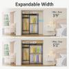 imageVIPEK X20 Expandable Metal Clothing Rack Adjustable from 33quot to 48quot Heavy Duty Garment Racks with Adjustable Shelves and Hanger Rods Portable Wardrobe Open Closet Rack System BlackBlack