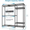 imageVIPEK X20 Expandable Metal Clothing Rack Adjustable from 33quot to 48quot Heavy Duty Garment Racks with Adjustable Shelves and Hanger Rods Portable Wardrobe Open Closet Rack System BlackBlack