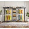 imageVIPEK X3 Expandable Heavy Duty Clothes Rack Adjustable from 52quot to 8 with Adjustable Shelves and Hanger Rods Large Freestanding Clothing Racks Reachin ampamp Walkin Closet Max Load 1210LBS BlackBlack