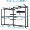 imageVIPEK X3 Expandable Heavy Duty Clothes Rack Adjustable from 52quot to 8 with Adjustable Shelves and Hanger Rods Large Freestanding Clothing Racks Reachin ampamp Walkin Closet Max Load 1210LBS BlackBlack