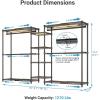 imageVIPEK X3 Expandable Heavy Duty Clothes Rack Adjustable from 52quot to 8 with Adjustable Shelves and Hanger Rods Large Freestanding Clothing Racks Reachin ampamp Walkin Closet Max Load 1210LBS BlackBlack