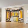 imageVIPEK X30 Expandable Clothes Rack Adjustable from 51quot to 611quot 950lbs Capacity Heavy Duty Portable Closet with 4 Hanger Rods ampamp 7 Wire Shelves Metal Wardrobe System for Reachin Closet BlackBlack