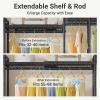 imageVIPEK X40 Expandable Large Reachin Closet Rack Adjustable from 64quot to 82 with Extendable Shelves and Hanger Rods Walkin Clothes Rack Mental Freestanding Clothing Racks Max Load 1240LBS BlackBlack