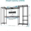 imageVIPEK X40 Expandable Large Reachin Closet Rack Adjustable from 64quot to 82 with Extendable Shelves and Hanger Rods Walkin Clothes Rack Mental Freestanding Clothing Racks Max Load 1240LBS BlackBlack
