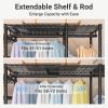 imageVIPEK X5 Extra Large Expandable Clothes Rack Adjustable from 78quot to 105quot Reachin Closet Metal Clothing Racks Walkin Freestanding Wardrobe Portable Closets BlackBlack