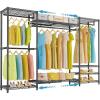 imageVIPEK Expandable Clothes Rack Large Freestanding Portable Closet Adjustable from 511quot to 67quot Heavy Duty Clothing Rack for Hanging Clothes with 4 Hanging Rods ampamp 8 Wire Shelves Black