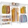 imageVIPEK V10 Garment Rack Large Size Heavy Duty Clothes Rack with Hanging Rods Adjustable Shelves ampamp 2 Slid Storage Baskets Wire Clothing Rack 689quot W x 157quot D x 764quot H Max Load 920 LBS BlackWhite