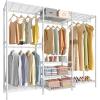imageVIPEK V10i Medium Heavy Duty Clothes Rack Freestanding Coat Rack for Hanging Clothes Wardrobe Metal Clothing Rack with 2 Slid Storage Baskets 689quot L x 157quot W x 764quot H BlackWhite