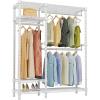 imageVIPEK V2S Heavy Duty Clothes Rack Portable Metal Clothing Racks with 4 Tiers Adjustable Wire Shelving ampamp 3 Hanging Rods Freestanding Wardrobe Portable Closet Rack Max Load 800LBS BlackWhite