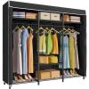 imageVIPEK V30 Heavy Duty Clothes Rack with 7 Adjustable Shelves ampamp 2 Hang Rods Portable Closet Metal Clothing Rack Freestanding Wardrobe Closet for Hanging Clothes Max Load 870lbsBlack Rack With Black Cover