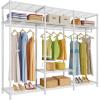imageVIPEK V30 Heavy Duty Clothes Rack with 7 Adjustable Shelves ampamp 2 Hang Rods Portable Closet Metal Clothing Rack Freestanding Wardrobe Closet for Hanging Clothes Max Load 870lbsWhite