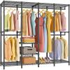 imageVIPEK V40 Wire Garment Rack Heavy Duty Clothes Rack for Hanging Clothes MultiFunctional Bedroom Clothing Rack Freestanding Closet Wardrobe Rack Max Load 1110lbs BlackBlack