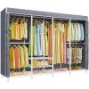 imageVIPEK V40C Covered Clothes Rack Heavy Duty Clothing Rack with Cover Custom Freestanding Closet Portable Wardrobe Closet for Bedroom Large Black Coset Rack with Black Oxford Fabric CoverWhite Rack With Grey Cover