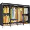 imageVIPEK V40C Covered Clothes Rack Heavy Duty Clothing Rack with Cover Custom Freestanding Closet Portable Wardrobe Closet for Bedroom Large Black Coset Rack with Black Oxford Fabric CoverBlack Rack With Black Cover