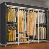 imageVIPEK V40L Clothes Rack with Dimmable LED Lights 3000K Warm White Heavy Duty Clothing Rack for Hanging Clothes Portable Closet Wardrobe Freestanding Closet Rack for Bedroom Max Load 890lbs BlackWhite Rack with Black Cover