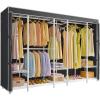 imageVIPEK V50C Black Portable Closet Rack with Black Cover Large Freestanding Wardrobe Closet Heavy Duty Clothes Rack Sturdy Clothing Rack for Hanging Clothes Max Load 1300lbsWhite Rack with Black Cover