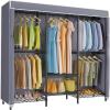 imageVIPEK V5C SE Covered Clothes Rack Heavy Duty Garment Rack with Cover and Adjustable Shelves Freestanding Portable Closet Wardrobe Closet Racks Black Clothing Rack with Black Upgarded Polyester CoverBlack Rack with Grey Cover