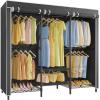 imageVIPEK V5C SE Covered Clothes Rack Heavy Duty Garment Rack with Cover and Adjustable Shelves Freestanding Portable Closet Wardrobe Closet Racks Black Clothing Rack with Black Upgarded Polyester CoverBlack Rack with Black Polyester Cover