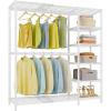 imageVIPEK X2 Expandable Reachin Closet Racks Adjustable from 33quot to 48quot Portable Open Walkin Closet Rack System with Flexible Shelves and Hanger Rods Clothing Rack for Hanging Clothes BlackWhite